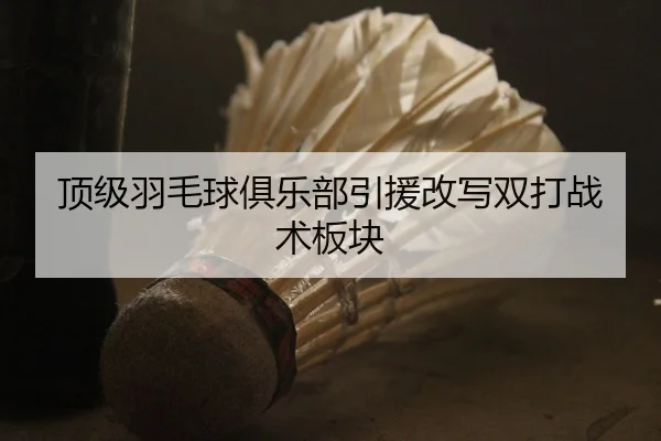 顶级羽毛球俱乐部引援改写双打战术板块